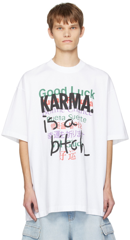 Photo: VETEMENTS White 'Good Luck' T-Shirt