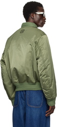 Off-White Khaki Military Nylon Bomber Jacket