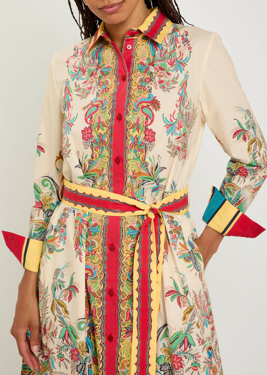 Etro Printed Belted Cotton-poplin Midi Shirt Dress Multicoloured