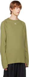 Marine Serre Green Rib Long Sleeve T-Shirt