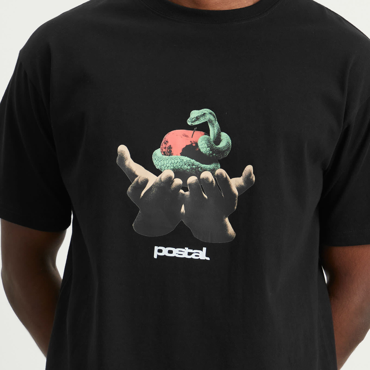 POSTAL Men's Forbidden Fruit T-Shirt in Black