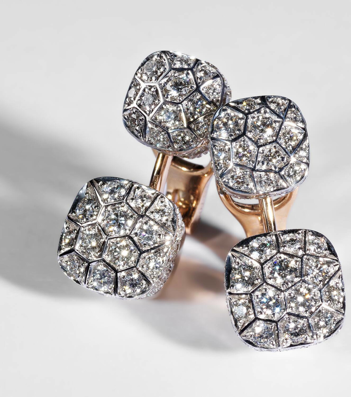Pomellato Nudo 18kt rose and white gold earrings with diamonds