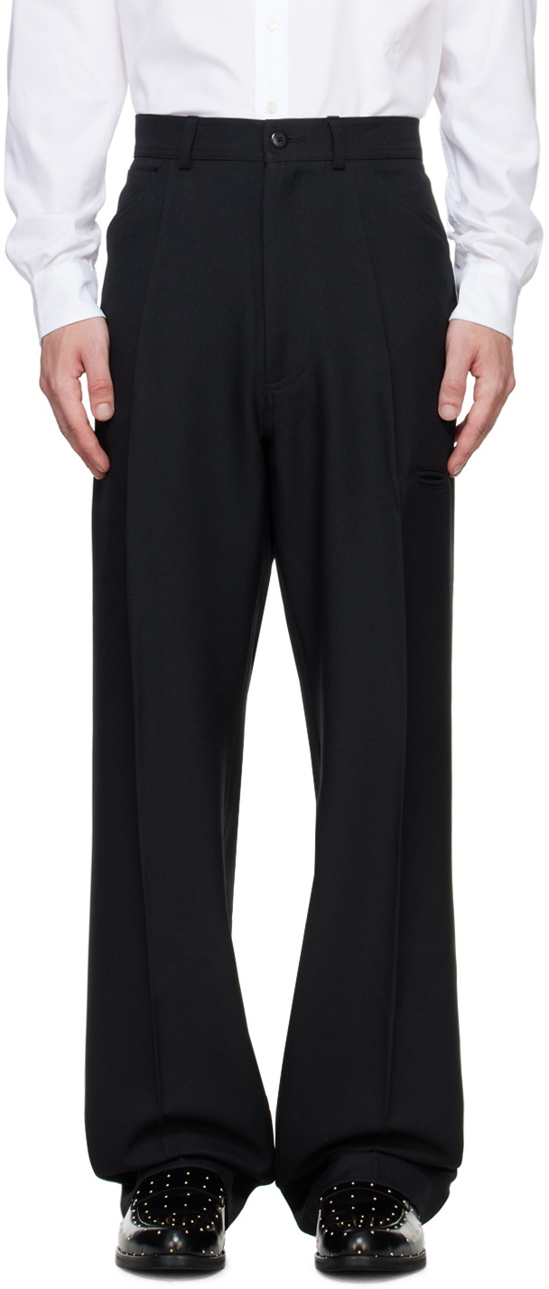 Random Identities Black Creased Trousers
