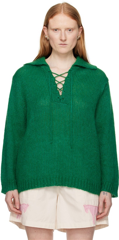 Photo: Bode Green Alpine Sweater