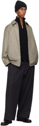 ATON Gray Padded Zip-Up Jacket