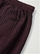 SMR DAYS - Malibu Straight-Leg Embroidered Cotton Drawstring Trousers - Purple