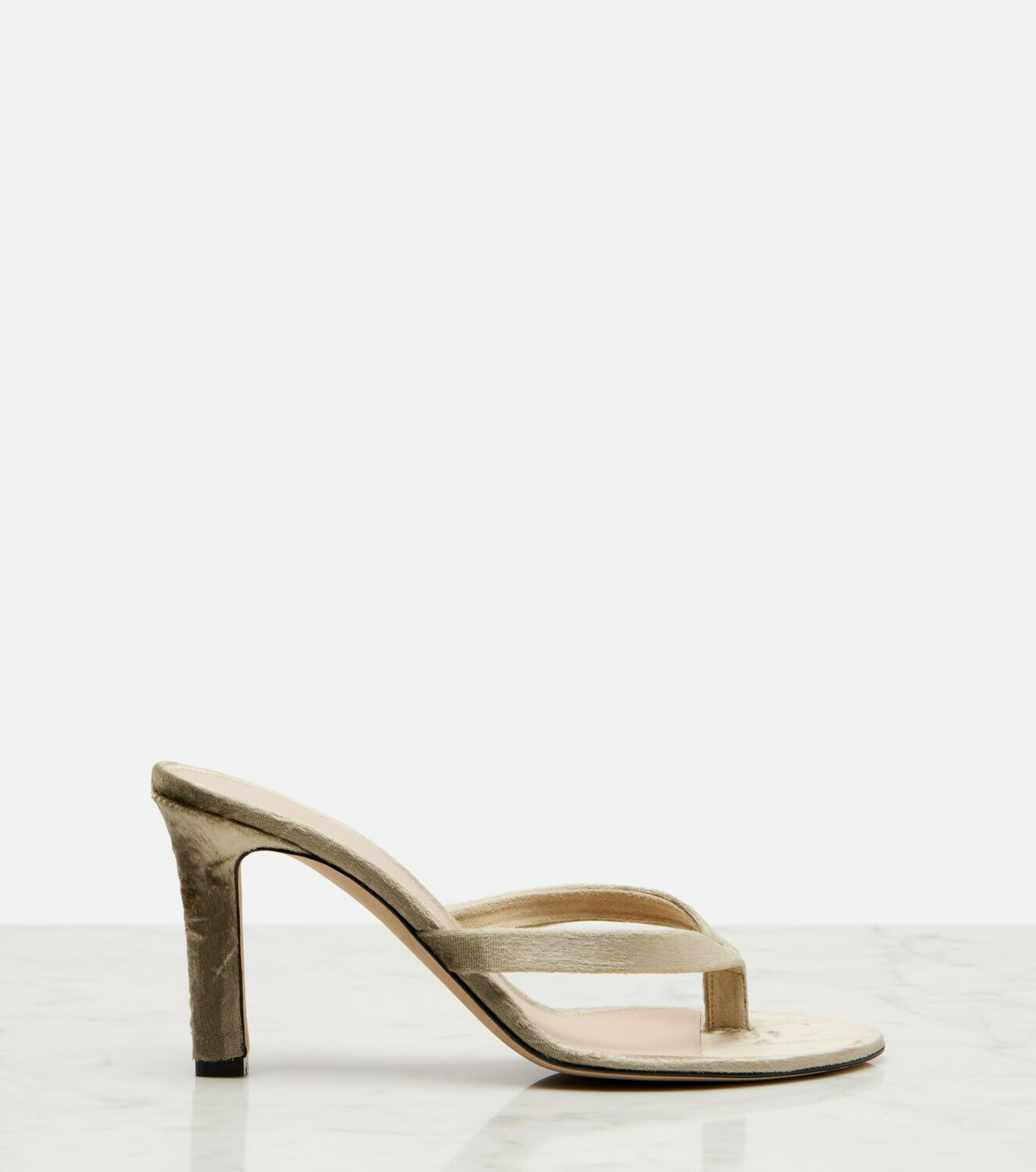 The Row Sacha velvet thong sandals