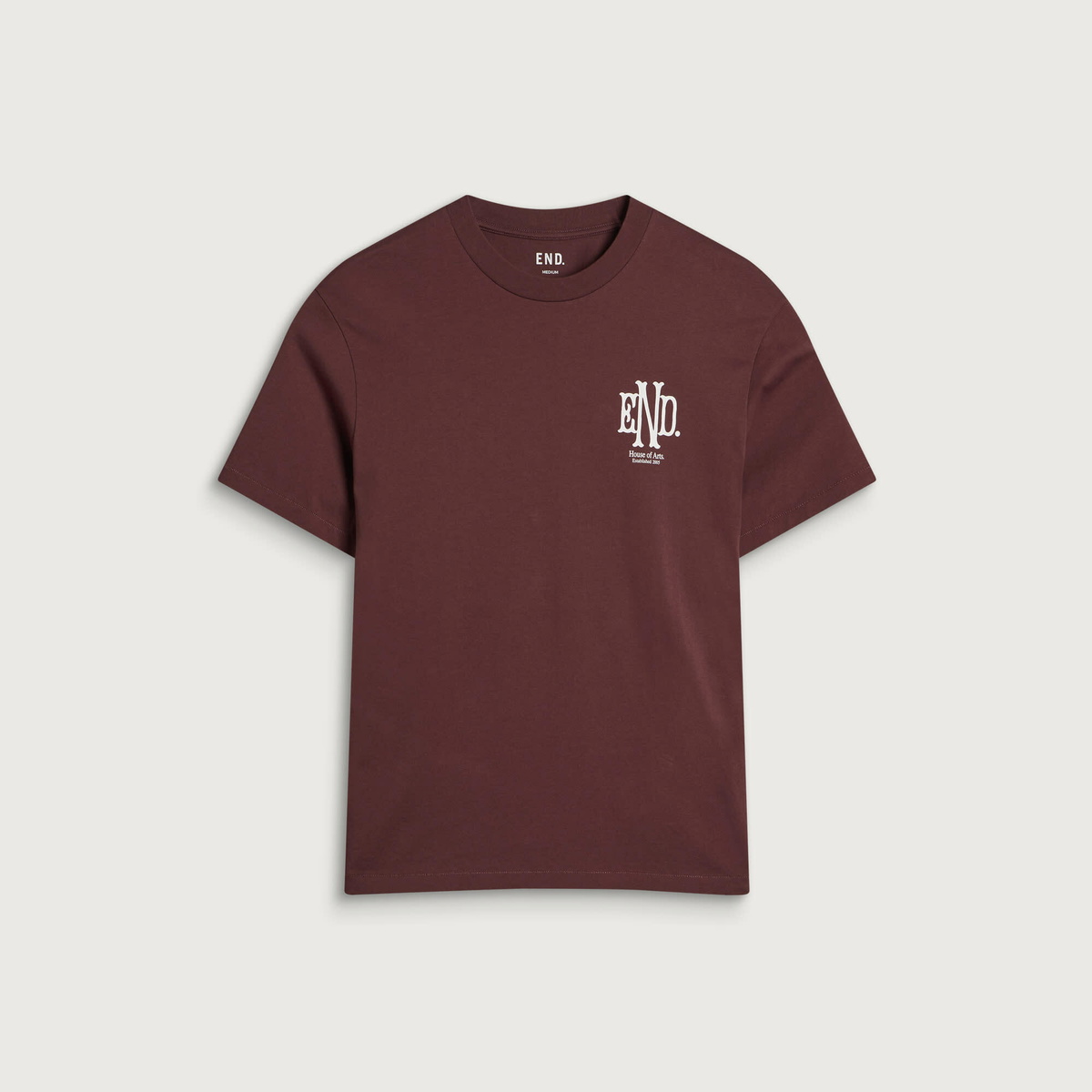 END. Mono T-shirt in Oxblood