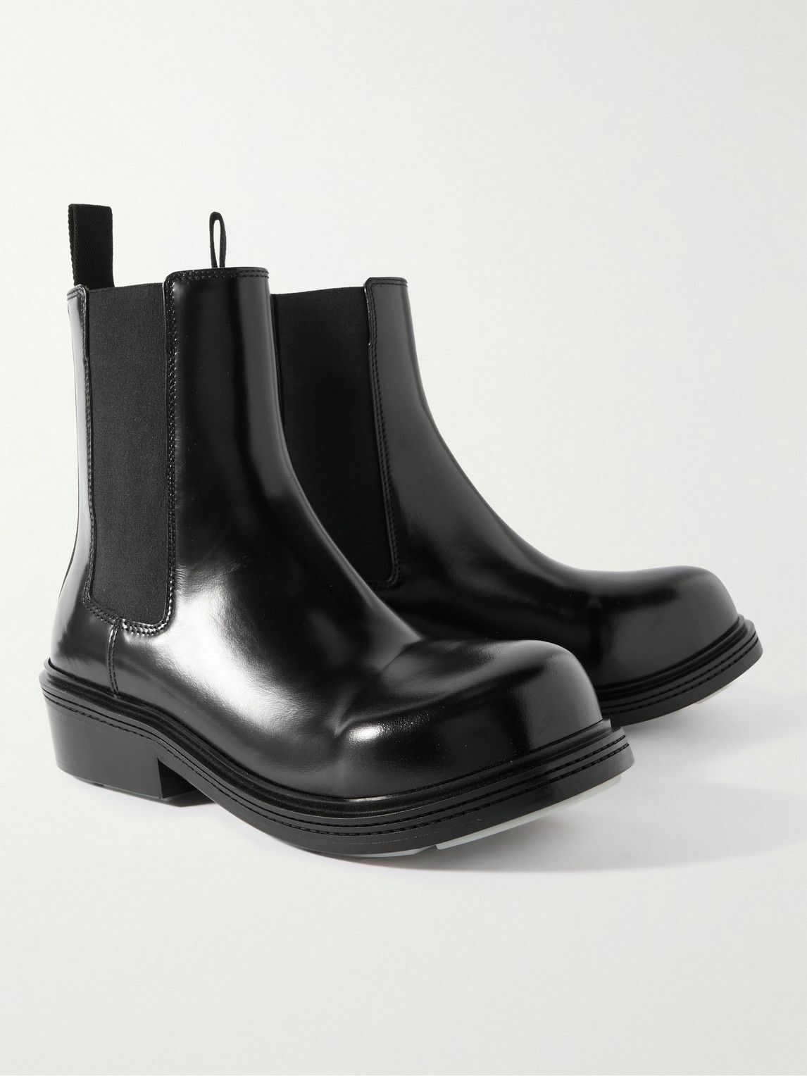 Bottega Veneta - Fireman Glossed-Leather Chelsea Boots