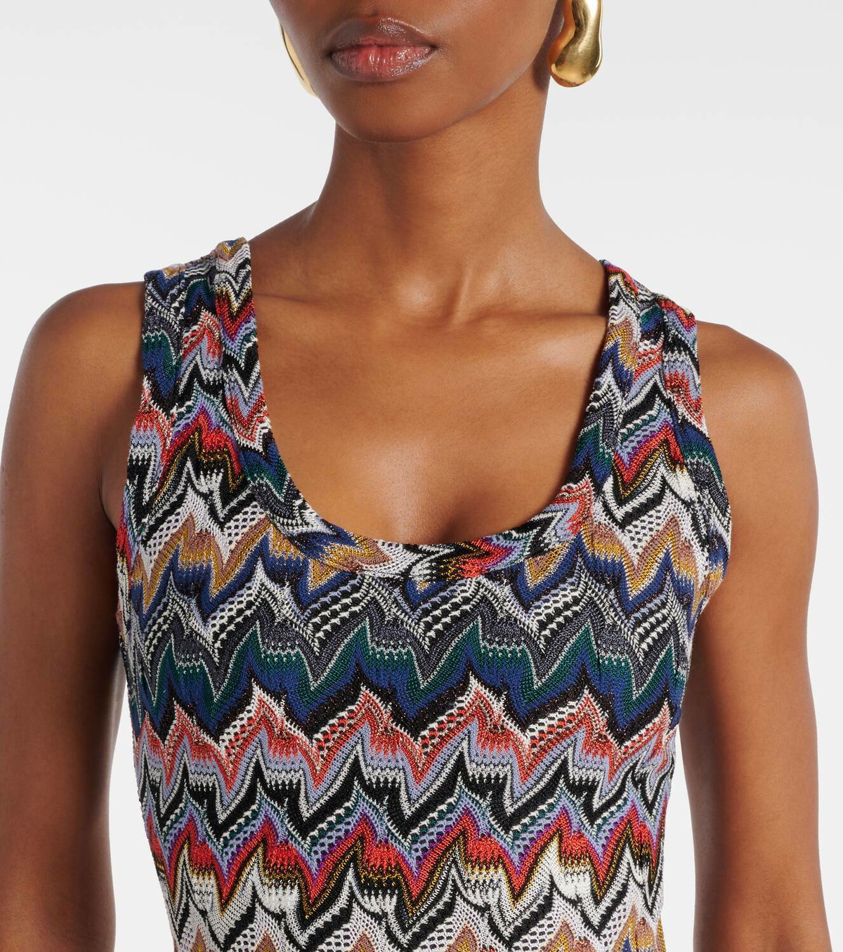 Missoni Zigzag lamé midi dress