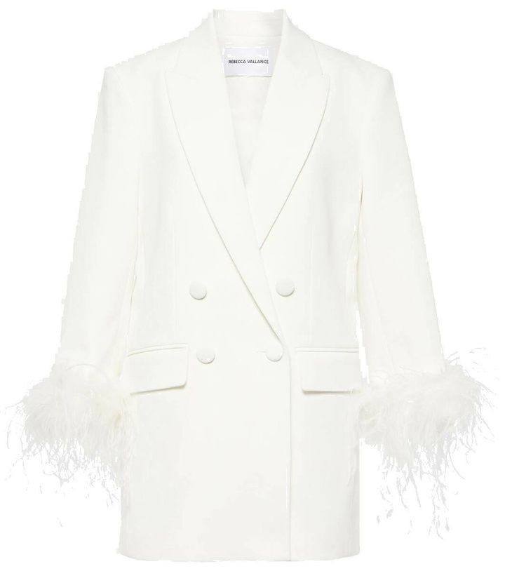 Photo: Rebecca Vallance Bridal Evelyn feather-trimmed blazer