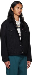 Levi's Black Type III Sherpa Denim Trucker Jacket