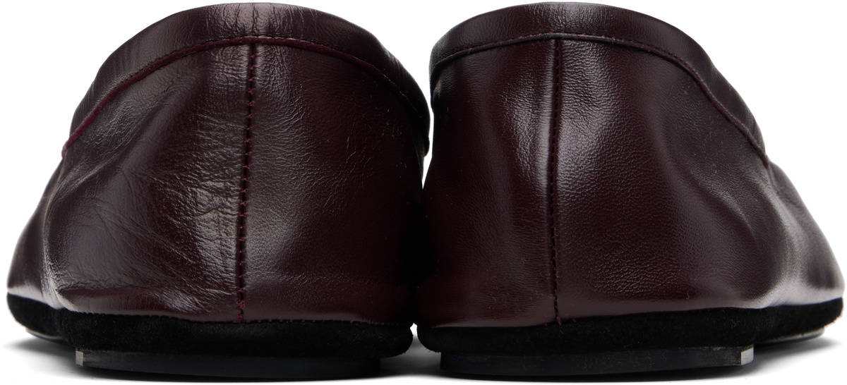 LEMAIRE Burgundy Indoor Slipper Loafers