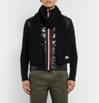 Moncler - Logo-Appliquéd Virgin Wool Scarf - Men - Black