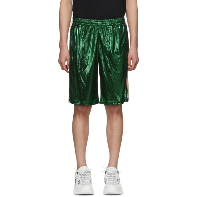 Photo: Gucci Green Laminated Shorts