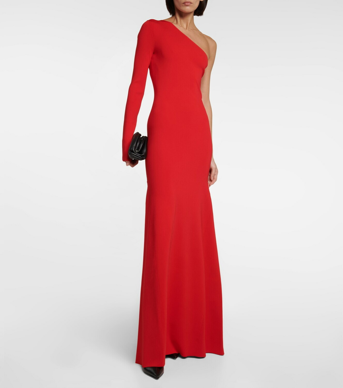 open lace back dress Bow One Shoulder Crepe Bridesmaid Dress