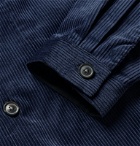 Camoshita - Camp-Collar Cotton-Corduroy Overshirt - Blue