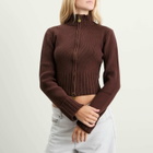 House Of Sunny Women's Chunky Rib Peggy Cardigan in Rosewood Brown