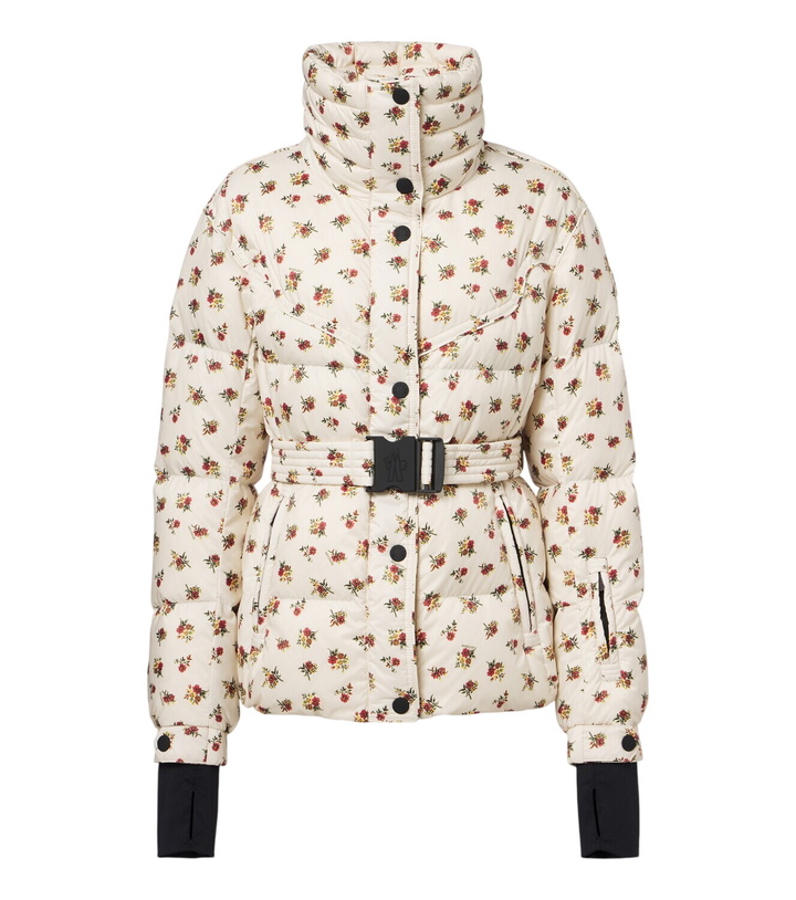 Photo: Moncler Grenoble Floral belted down ski jacket