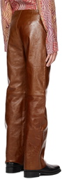 Our Legacy Brown Biker Leather Pants