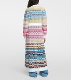 Missoni - Belted longline wool-blend cardigan