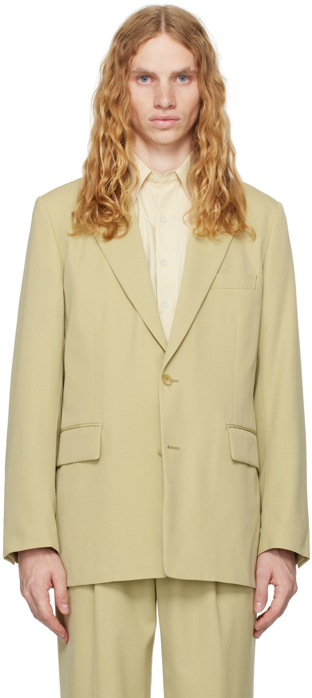 AURALEE Khaki Light Wool Max Gabardine Blazer Auralee