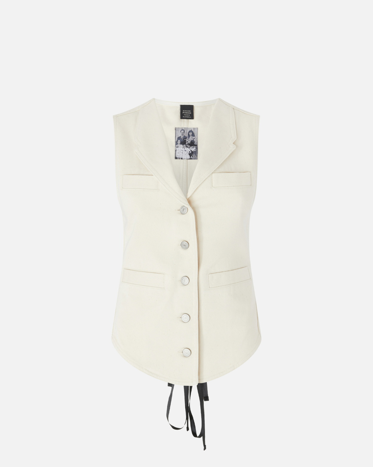 Pinko Reimagine Pinko X Patrick Mc Dowell Jeans Fitted Vest Birch Beige