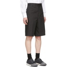 Lanvin Black Embroidered Logo Chino Shorts