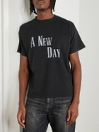 Remi Relief - A New Day Logo-Print Cotton-Jersey T-Shirt - Black
