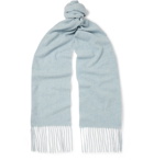 Acne Studios - Canada Skinny Fringed Mélange Wool Scarf - Sky blue