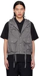 Engineered Garments Gray Hooded Vest