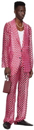 Tokyo James Pink & Red Lace Trousers