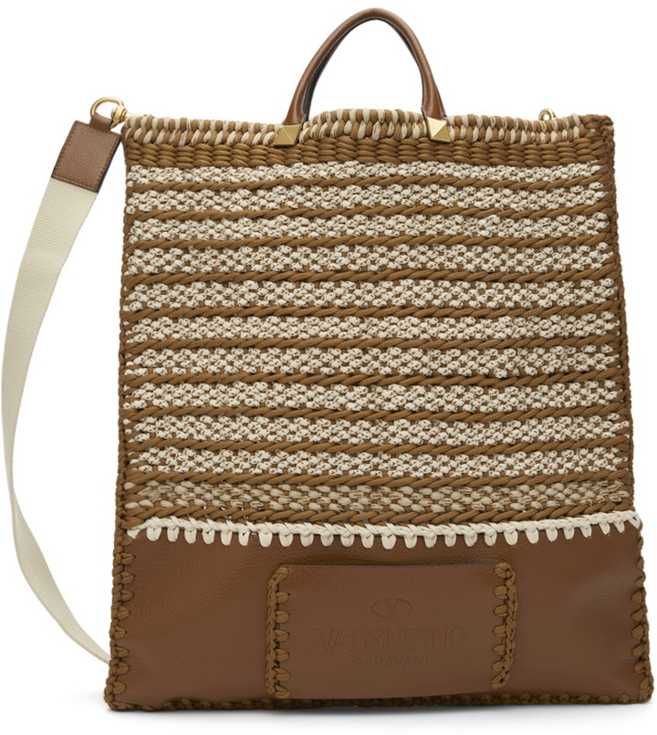 Photo: Valentino Garavani Brown & Off-White Crochet Bag