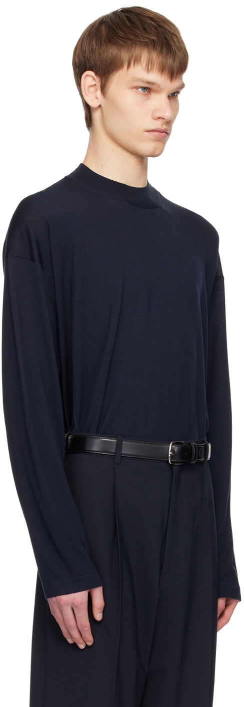 The Row Navy Delsie Turtleneck