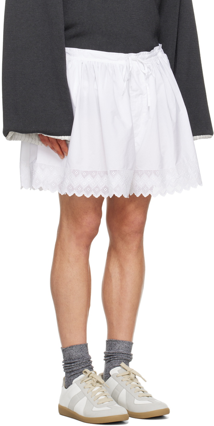 Hed Mayner PLEATED SHORT TROUSERS Hed Mayner White Judo Shorts Hed