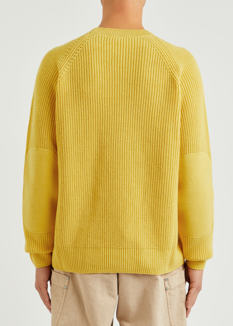 Moncler Genius X Billionaire Boys Club Ribbed Wool-blend Jumper Yellow
