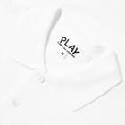 Comme des Garçons Play Men's Little Red Heart Polo Shirt in White