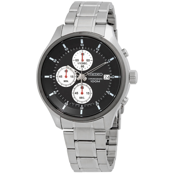 Photo: Seiko Classic Chronograph Quartz Black Dial Mens Watch SKS545P1