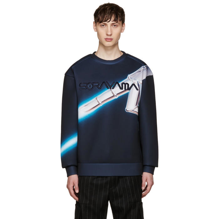 Photo: Juun.J Navy Neoprene Sorayama Pullover