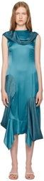 J.Kim Blue Basque Vaza Midi Dress