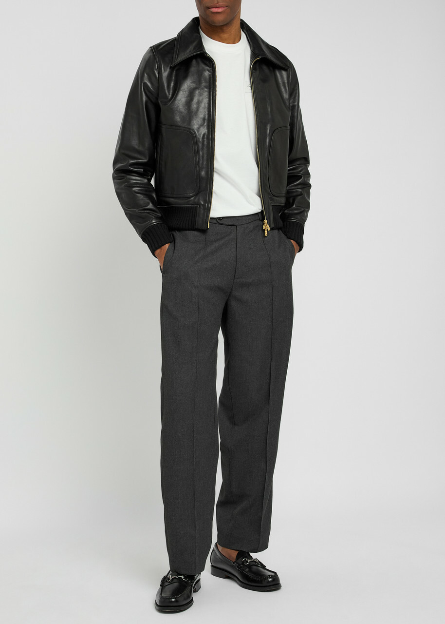 Amiri Blouson Leather Jacket Black