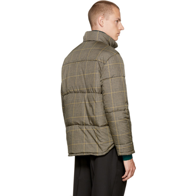 CMMN SWDN Beige Check Kai Puffer Jacket CMMN SWDN