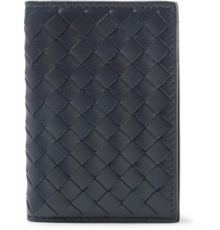 Photo: Bottega Veneta - Intrecciato Leather Bifold Cardholder - Men - Midnight blue