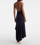 Alaïa Asymmetric halterneck midi dress