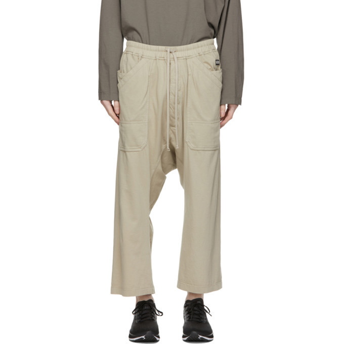 Photo: Rick Owens Drkshdw Taupe Cropped Long Drawstring Cargo Pants