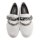 Amiri White Bandana Chain Slip-On Sneakers