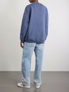 LOEWE - Logo-Embroidered Printed Cotton-Jersey Sweatshirt - Blue