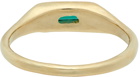 Seb Brown Gold Emerald Pill Signet Ring