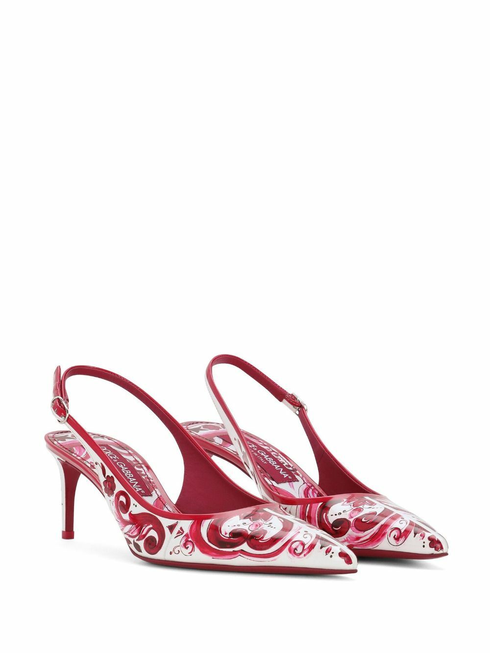 DOLCE & GABBANA - Majolica Print Slingback Pumps Dolce & Gabbana