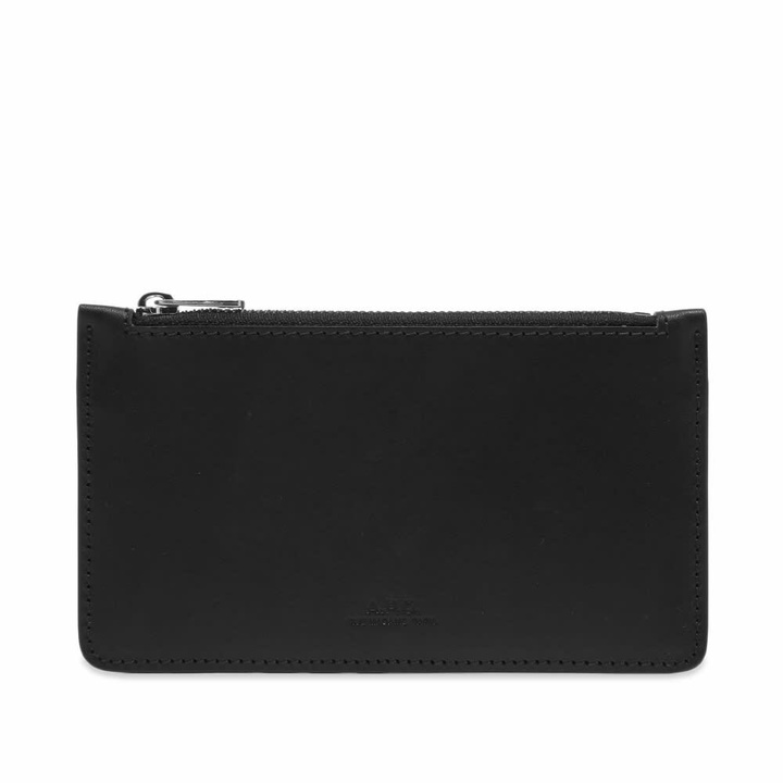 Photo: A.P.C. Men's Walter Zip Card Wallet in Black